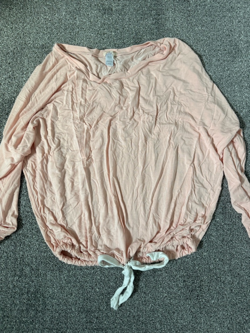 Eberjey Blush Pink Drawstring Hem Long-Sleeve Top and bottoms. Hardly worn.